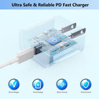 USB C Fast Charger for iPhone 17 Pro Max/Air/16 Plus/16e/15,iPad Pro 13/12.9/11 inch,iPad Air 13/11 inch/5th/4th,iPad 10th,iPad mini 7/6th,20W Type C Charger Fast Charging Block & 6FT USB C to C Cable