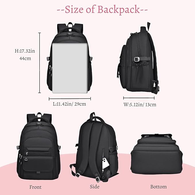 Backpack for Girls, Solid-Color School Backpack for Boys Kids, Aesthetic Girls Bookbag for Elementary School Travel Daypack,Beige