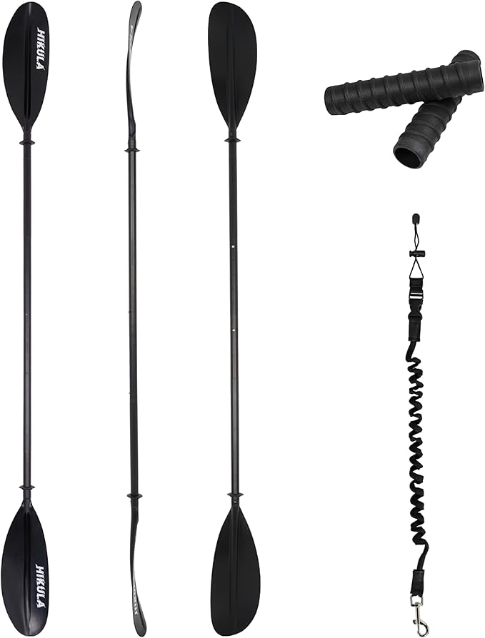 Kayak Paddle Aluminum Shaft Paddle with Nylon Blades, Floating Adjustable Kayaking Oars, 3 Piece, 220-240cm/86-94 Inches,Black/Rose/Teal/Black/Orange/Grey