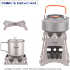 Ultralight Titanium Wood Burning Stove Outdoor Camping Multi-Fuels Alcohol Stove BBQ Stove WS009ST-Ti (Wood Burning Stove-M Size)