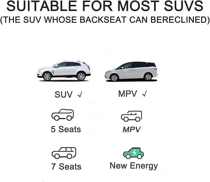 Inflatable SUV Air Mattress,Thickened Flocking Inflatable Car Camping Travel Air Mattress with 2 Pillows & Air Pump,Portable Car Sleeping Bed for SUV|MPV|Minivan