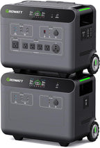 GROWATT HELIOS 3600 Portable Power Station and BP3600 Expansion Battery,7372Wh LiFePO4 Batteries 120V/240V 3600W AC Outpu Solar Generator for Home Backup, RVs, Power Outages, and Outdoor Camping