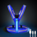 LED Reflective Vest Safety Gear, Light Up Vest for Night Walking Cycling, High Visibility Running Vest with Reflective Strips