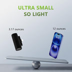 Miady 2-Pack 5000mAh Mini Portable Charger with Built-in Type C Connector, 5V 2.4A USB-C Output Fast Charging Small Power Bank Compatible with iPhone 17/16 Galaxy S24/S22 iPad (2 White)