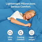Queen Pillow Cases Set of 2 - Ultra Soft Hotel Quality Pillowcase Covers - Comfy Cozy Bedding for Women, Men, Kids & Teens - Machine Washable Pillow Protectors - 2 Pieces Set - Queen Size Denim Blue