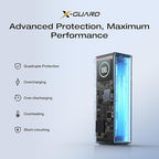 EF ECOFLOW Rapid Power Bank, 25,000mAh, 170W, 100W Built-in and Retractable Cables, Portable Charger with Triple 100W USB-C Port, Compatible with iPhone Series, Samsung, Laptop and More, Silver