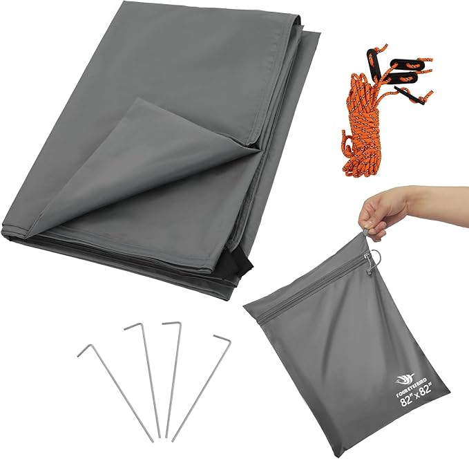 Camping Tarp Waterproof with Carry Bag for Under Tent, Ultralight Tent Footprint for Ground Camping Hiking (82" x 82")