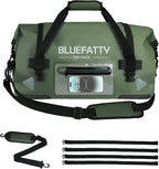 Waterproof Motorcycle Duffel Bag Roll Top Dry Duffel Bag with Quick-fixed Straps for Rafting, Boating, Kayaking, Travel, 50L(Army Green)