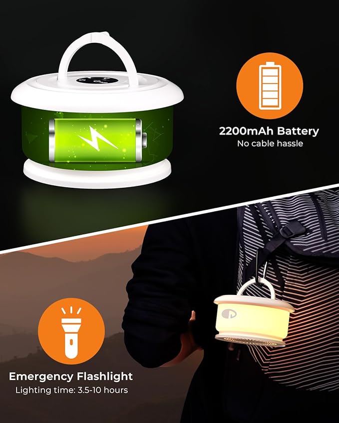 Camping String Lights, Retractable 32.8ft RGB Flash Lamp, Rechargeable Fairy LED Rope Lights Outdoor Waterproof, Portable Hanging Lantern for Outside Tent Patio Awning Garden RV Essentials