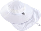Home Prefer UPF 50+ Sun Hats for Men Women Wide Brim Fishing Hat with Neck Flap Summer Safari UV Protection Bucket Hat
