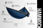 Bear Butt 2 Person Portable Hammock - Backpacking to Camping - Double Hammock for Travel & Outdoor