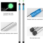 SANLIKE Telescoping Tarp Pole Heavy Duty Tent Poles, 33"-86.6"/94" Thickened Tube Collapsible Stainless Steel Canopy Poles for Camping Backpacking Hiking Awning Sun Sails Outdoor Sports, Set of 2