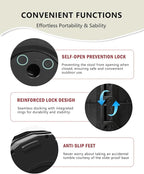 Upgraded Foldable Thickened Collapsible Stool, Portable Folding Seat, Adjustable Height Retractable, Suitable for Fishing, Hiking, Camping, BBQ, Party, Outdoor (Black)