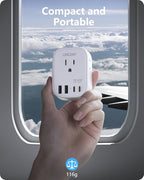 LENCENT US to UK Ireland Travel Plug Adapter, PD 45W Grounded Type G Adapter for Travel with 4 Outlets 4 USB Ports(2 USB C), Power Plug for US to Dubai Scotland British London England Singapore