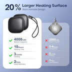 Pocket Size Magnetic Hand Warmers Rechargeable 2 Pack, Heat for 10 Hours AI Smart Chips 3 Levels Heating Ultrathin Protable Handwarmers Electric Glove Heater Hunting Camping Hiking Men Womens Gift