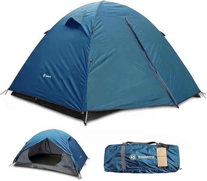 Backpacking Tent for Camping 2 Person Hiking Ultralight Tent for Waterproof Windproof Outdoor Two Doors Tents Easy Quick Setup Lightweight Instant Tents (Blue, 2 Person)