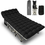YELLOW JACKET Folding Camping Cot for Adults,600LBS Max Load,28" Wide Sleeping Cot with Removable Thick Mattress Portable Foldable Camping Bed with Carry Bag for Camp,Home,Office,Travel,Black