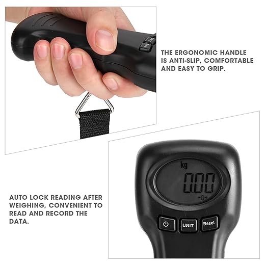 Sonew Luggage Scale, Portable 50kg Digital Luggage Weight Scale with 2 X AAA Batteries (not Inclued), Travel Accessories for Airplane Travel Luggage Measuring