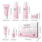 6 Pcs Skin Care Sets JAPAN SAKURA Women Beauty Gift Sets Sakura Skin Care Kit with Cleanser, Toner, Serum, Eye Cream, Lotion, Essence Cream Travel Kit for Women Teen Girls