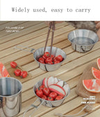 Camp Bowl Travel Sierra Cup Camping Tableware Equipment Set Backpacking 304 Stainless Steel Carry Fold Sturdy Measuring 500ml 2pcs + Canvas Bag