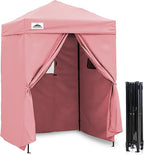 EAGLE PEAK Flex Ultra Compact 5x5 Pop-up Canopy, Sun Shelter, Changing Room, Portable Privacy Tent for Pool, Fashion Photoshoots, or Camping, Pink