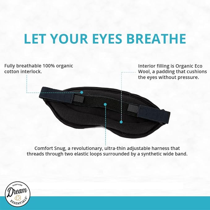 Dream Essentials® Natura Organic Cotton Sleep Mask (Morning Dew) Made in The USA
