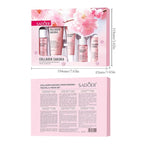 Travel Collagen Sakura Skincare Kit, 6pcs Skin Care Set include Cleanser, Toner, Lotion, Eye Cream, Serum & Face Cream, Hydrating & Soothing for All Skin Types, Perfect for Travel & Gift