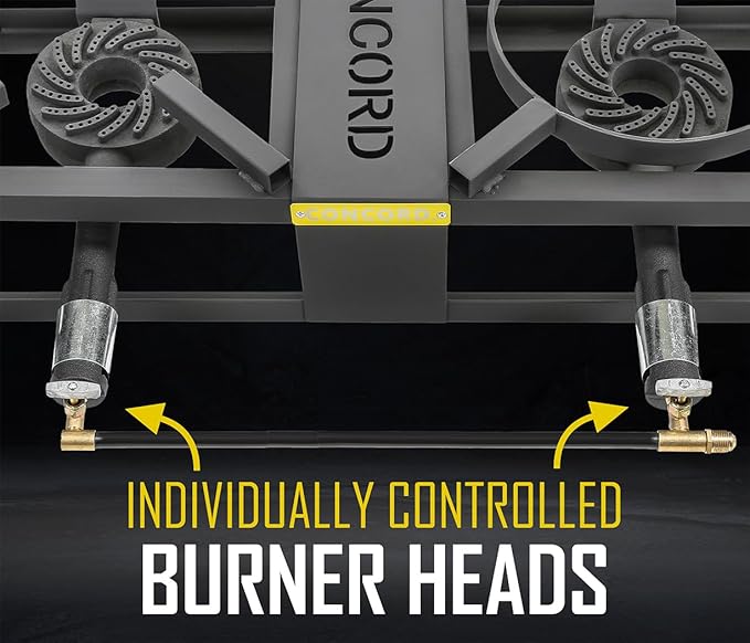 CONCORD THE BLOCK BURNER MAX Double Propane Outdoor Burner. 200,000 Total BTU. Wok Burner. Great for Home Brewing, Stir Frying, Camping, Tailgating, and More!