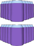 PartyPrints 100 Pack Orchid Blank Can Cooler Sleeves, Customizable Bulk Insulated Foam for Beer, Collapsible Plain Drink Holder, Cold Soda Insulator, 12oz Regular, 16oz Tall Cans