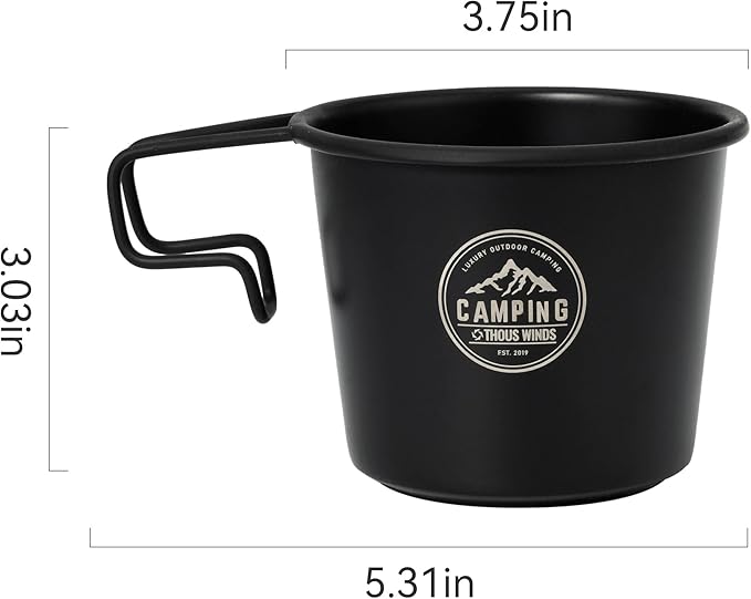 Camping Sierra Cups, 350ml Stainless Steel Mugs, Lightweight Camp Cup for Outdoor Camping Backpacking Trekking, 2pcs Set