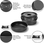 aiGear Camping Cooking Set Cookware Mess Kit with Storage Bag Pot Pan Set Camping Accessories for Outdoor Camping Hiking Picnic Portable and Lightweight Aluminum Color Orange