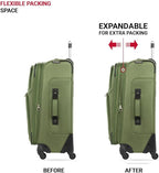 SwissGear Sion Softside Expandable Luggage with Spinner Wheels, Evergreen, Checked-Medium 25-Inch