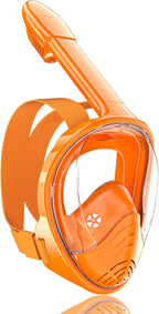 QingSong Kids Snorkel Mask Full Face, Snorkeling Set with Camera Mount, Foldable 180 Degree Panoramic View Snorkeling Gear Anti-Fog Anti-Leak