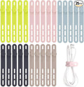 Oligei 25 Pcs Silicone Cable Ties, Cable Ties Reusable, High Elasticity Cord Wraps for Electrical Cords, Cord Organizer for Earphone, Phone Charger(Colorful)