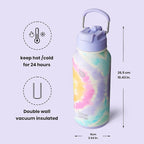 BOTTLE BOTTLE 32oz Insulated Water Bottle Stainless Steel Sport Water Bottle with Straw Dual-use Lid Design for Gym with Pill Box