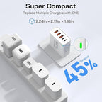 2Pack USB C Fast Charger Block, Total 60W 5-Port USB C Wall Charger 30W Type C Charging Block, 2USB C+3USB A PD 3.0 Multiport Charging Cube for iPhone 17 16 15 14 Pro Max, G-alaxy S26 S25 Ultra, i Pad