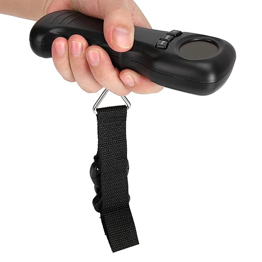 Sonew Luggage Scale, Portable 50kg Digital Luggage Weight Scale with 2 X AAA Batteries (not Inclued), Travel Accessories for Airplane Travel Luggage Measuring