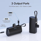 Feob [2 Pack] Mini Portable Charger 5200mAh,Ultra-Compact PD Fast Charging Power Bank,LCD Display Cute Battery Pack Backup Charger Compatible with with iPhone 14/14 Pro Max/13/13 Pro/12/XR/8/7/6