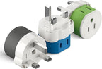 OREI UK, Ireland, Dubai Power Plug Adapter with 2 USA Inputs - Travel 3 Pack - Type G (US-7) Fuse Protected - Use with Cell Phones, Laptop, Camera Chargers, CPAP, and More