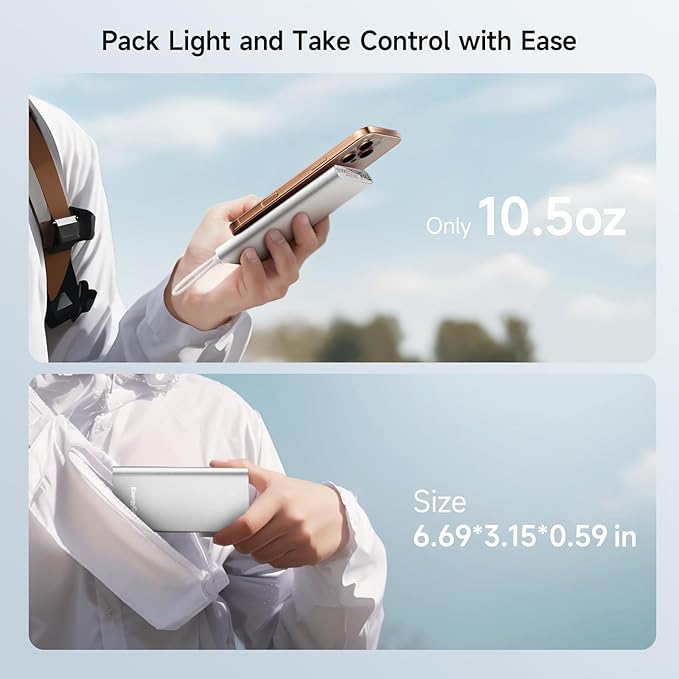 Pilot 4GS Portable Charger 12000mAh Fast Charging Power Bank Dual 3A High-Speed Output Battery Pack Compatible with iPhone 16 15 14 13 12 11 and More (Silver)