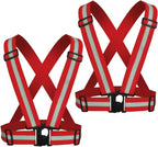 Reflective Running Vest 2-10 Pack, High Visibility Reflective Gear Night Cycling Safety Vest Strap for Men Women Kids