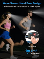 Smiling Shark TD-0123-S Headlamp, 2-Pack 2400mAh Ultra-Bright Head Lamp Flashlight Rechargeable with Hands-Free Motion Sensor, Multi-Mode LED Head Lamp with 315°Rotated for Outdoor, Camping, Hiking