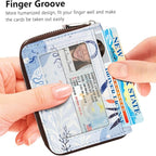 FurArt Zipper Wallet Women, RFID Blocking Credit Card Wallet, Business Card Holder, Compact Size KeyChain Wallet