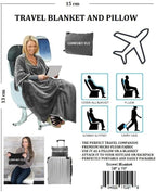 Comfort Fly Travel Blanket & Pillow – 2-in-1 Micro Plush Airplane Blanket with Carry Case (40" x 70") - Navy