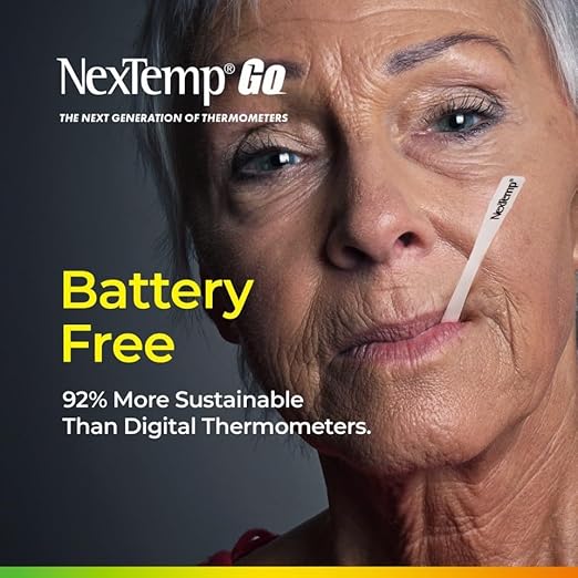 NexTemp® Go - Ready When You are - Single-Use Disposable Thermometers - Results in Seconds, for Work, Home, & Travel, Celsius, 24-Pack