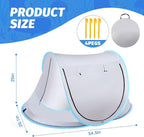 Baby Beach Tent with Baby Hat, Pop Up Toddler Travel Bed with Sun Hat for Boys or Girls, Sun Shade for Toddler Camping, Infant Portable Sun Shade, Summer Beach Baby