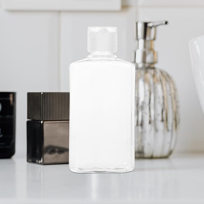 SAFIGLE 5pcs 100ml Travel Squeeze Bottles with Flip Cap, Refillable Empty Plastic Lotion and Shampoo Containers for Portable Toiletries
