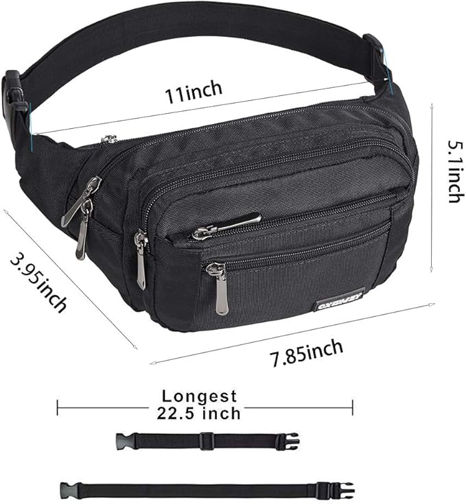 CXWMZY Fanny Packs For Women & Men Waist Pack Hip Bum Bag with Multi-Pockets Large Capacity Waterproof Casual Bum Bag for Disney Traveling Casual Cycling Running Hiking