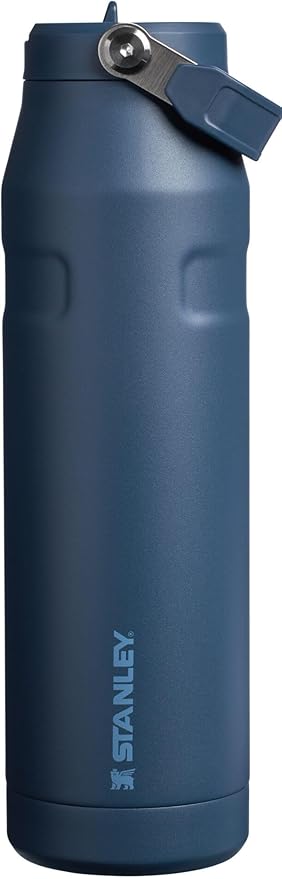 Stanley IceFlow Flip Straw 2.0 Water Bottle 36 OZ | Built-In Straw with Larger Opening | Lightweight & Leak-Resistant | Insulated Stainless Steel | BPA-Free | Navy