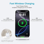 Fast Wireless Charging Station for Google Pixel 10/9a/9/9 Pro/9 Pro XL/Fold/8 Pro/8a/8/7 Pro, Android Phone Wireless Charger Stand Desk with QC3.0 Adapter for Samsung Galaxy S25/S24 Ultra iPhone 17 16